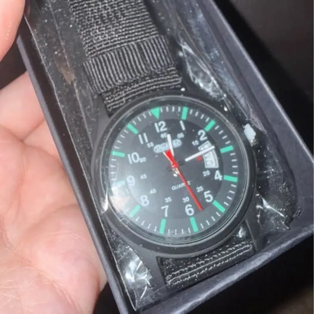 Military Style black green nylon strap timepiece watch tactical